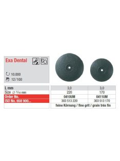 Exa-Dental 0410 fekete lencse fine,220x3