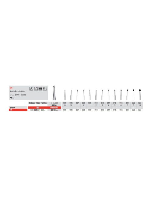 Edenta C1.104.014 gömb carbid HP