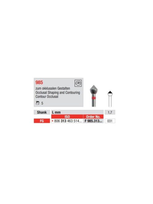 Fg gyémánt 985.313.031 F 806 313 463 514 031 okklúziós