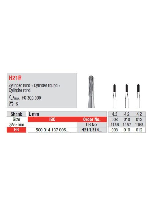 Edenta H21R.314.010 Fg carbidfej acélfúró cylinder round