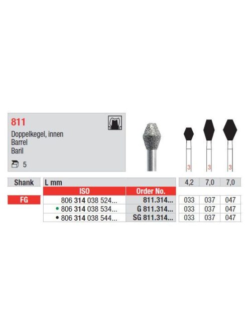 Fg gyémánt 811 033 hordó G 806 314 038 534 033