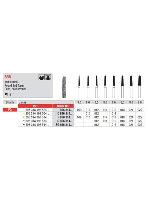 Fg gyémánt 856 009 kúp F 806 314 198 514 009