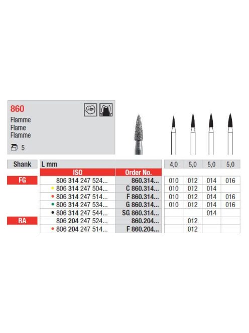 Fg gyémánt 860 010 láng G 806 314 247 534 010