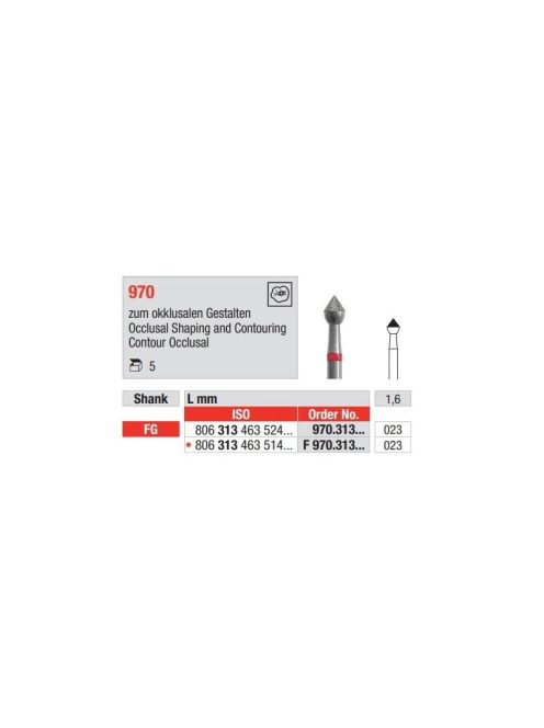 Fg gyémánt 970.313.023 F 806 313 463 514 023 okklúziós