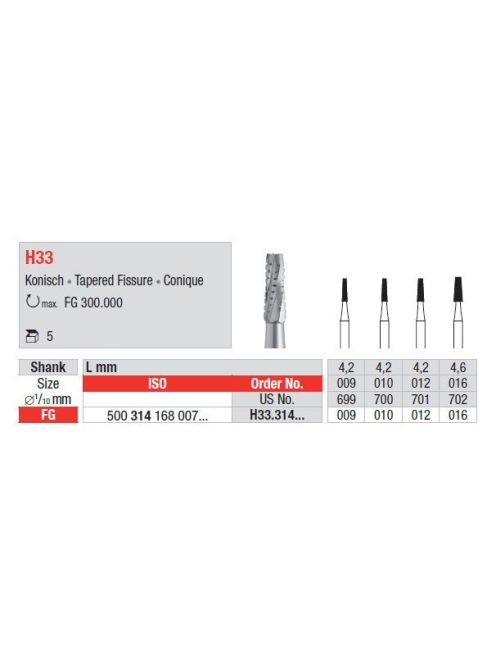 Edenta H33.314.012 Fg carbidfejü acélfúró fisszura